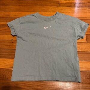 nike kids light teal logo embroidered t shirt